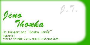 jeno thomka business card